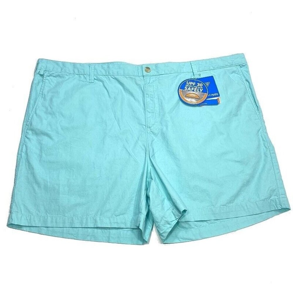 NWT Columbia PFG Bonehead II Shorts 50 Teal Flat Front Fish‎ Golf Mens UPF 30